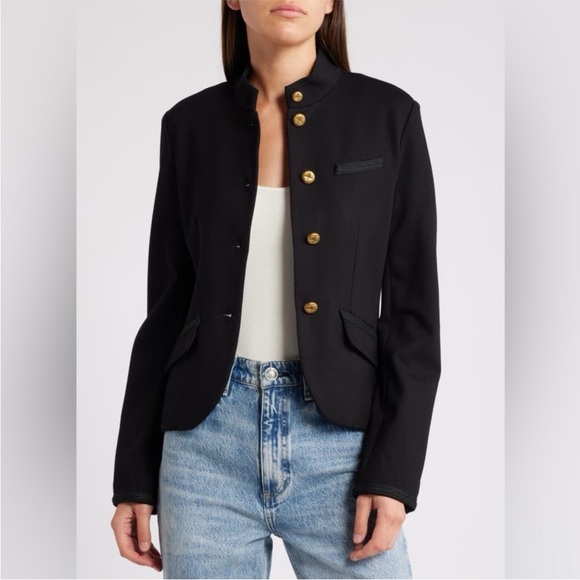 Rag & Bone Slade Braided Crop Ponte Blazer in Black 12 - Picture 4 of 11